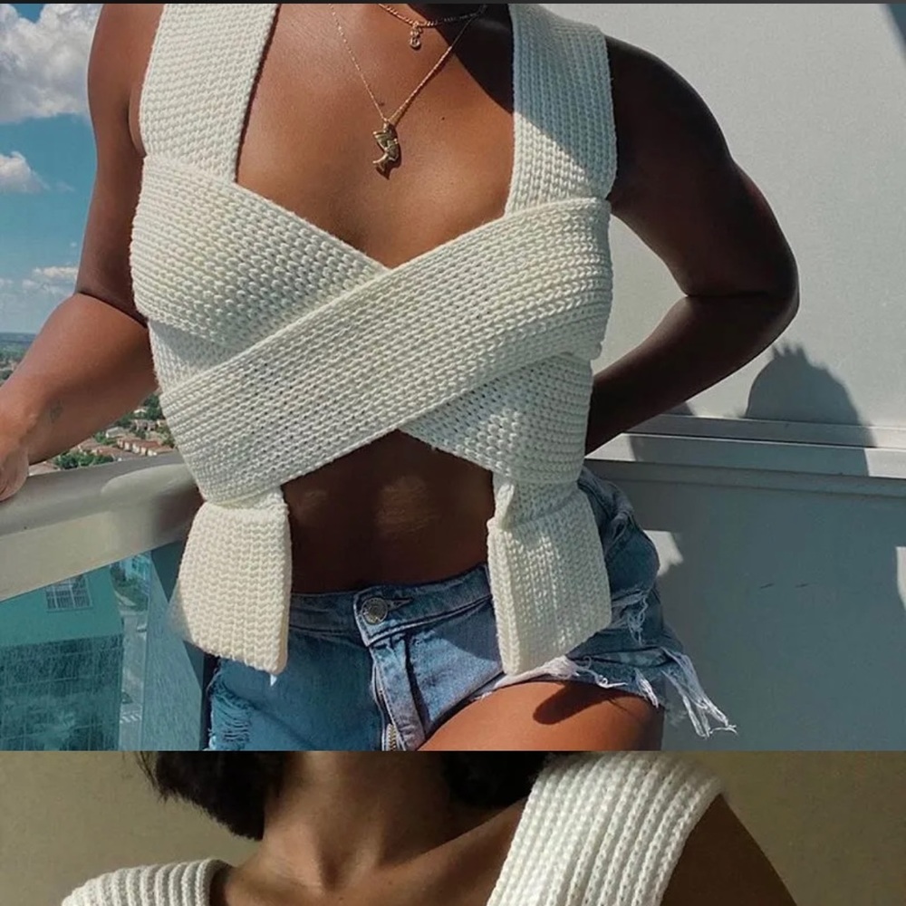 Beige Botany Knit Tie-Top